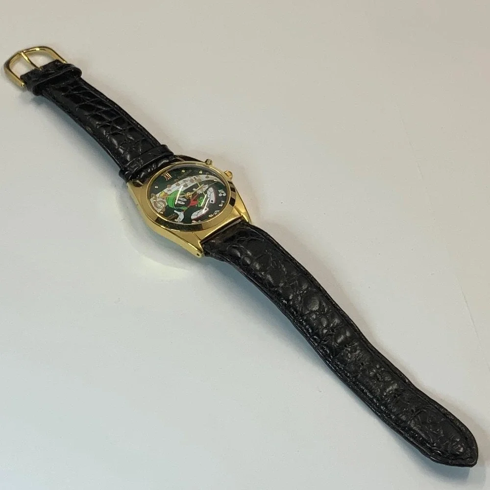 Vintage Armitron Marvin the Martian 2200/162 Stainless Steel Gold Black 34mm‎